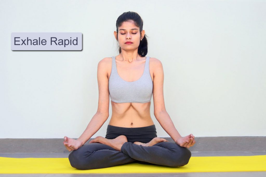kapalbhati pranayama - step 4 - exhale rapid