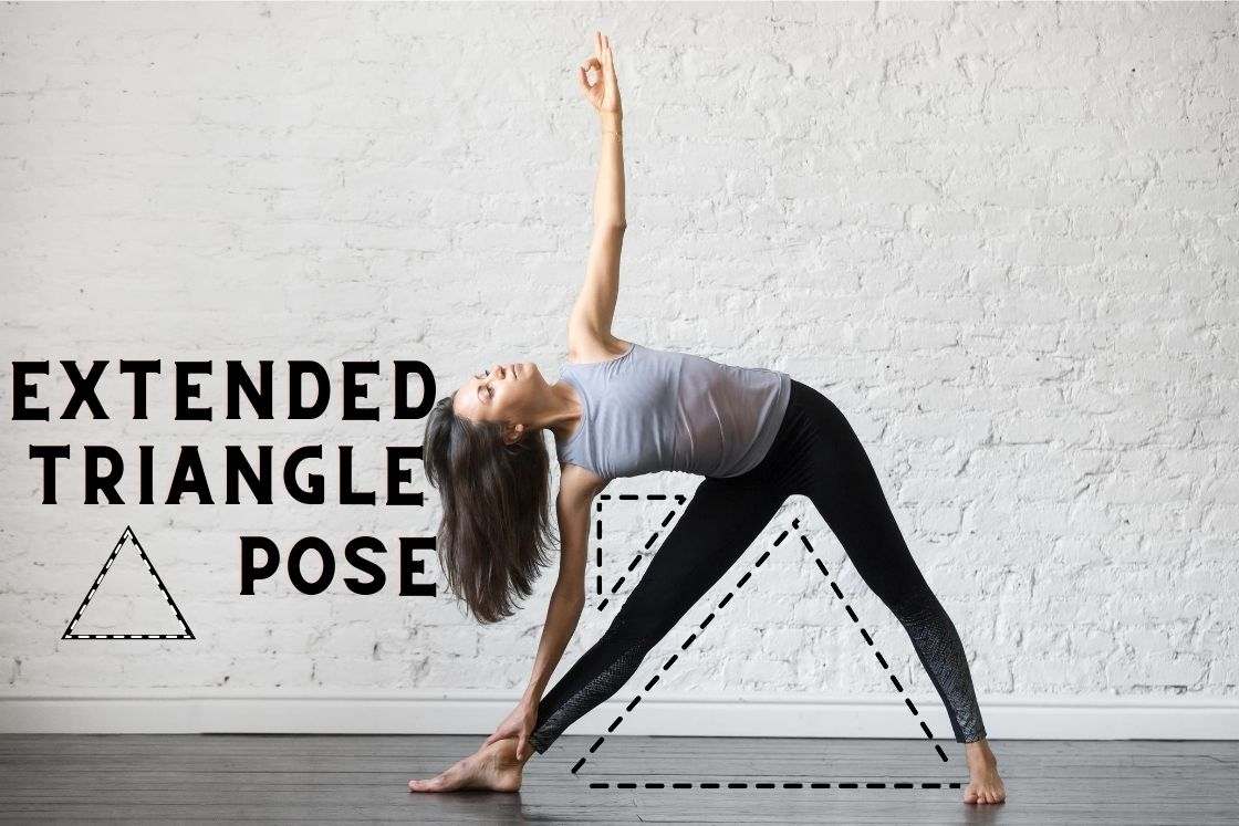 Extended Triangle Pose. Utthita Trikonasana