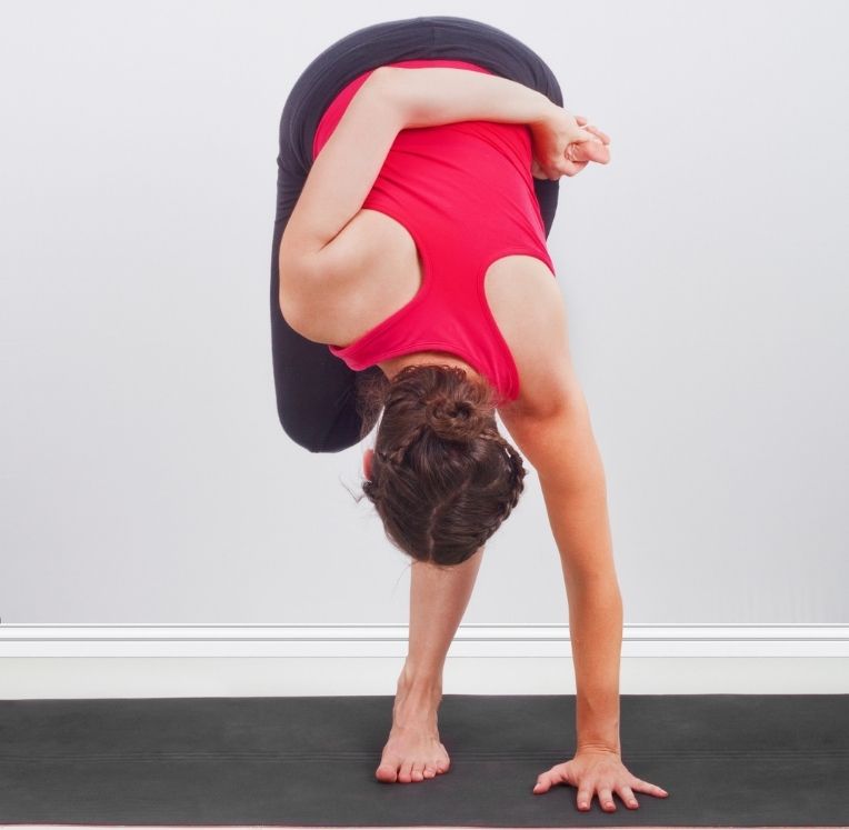 Half Bound Lotus Forward Fold