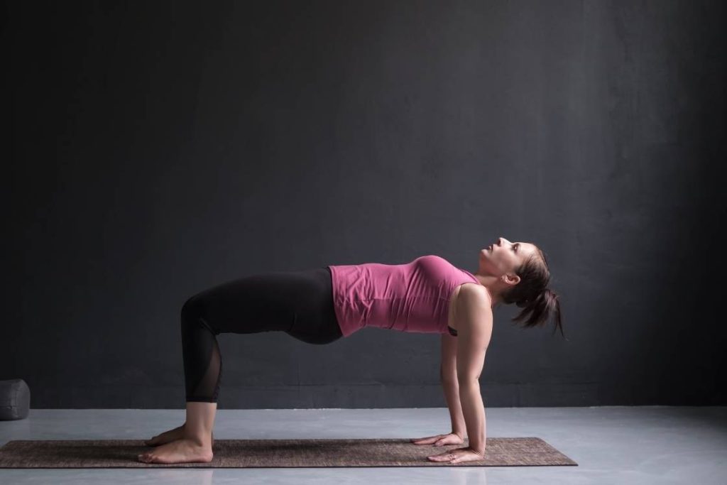 purvottanasana variation legs at right angle