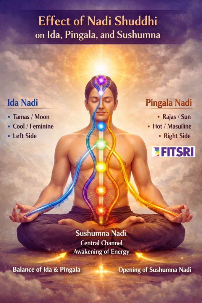Effect of Nadi Shuddhi on Ida, Pingala, and Sushumna