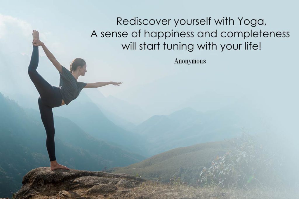 Happiness Yoga Quote - Rediscover yourself with Yoga