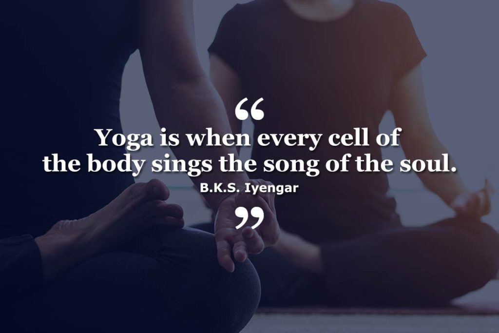 Happiness Yoga Quote - Yoga is when every cell