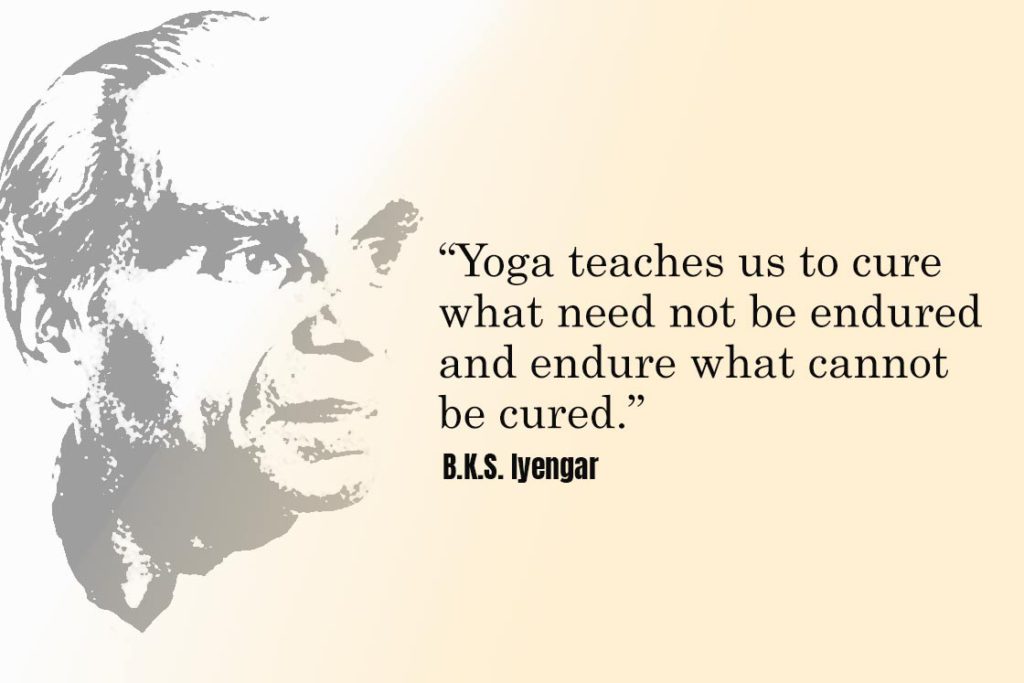 Inspirational Yoga Quote - Yoga teaches us to cure