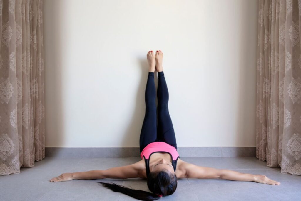 legs up the wall yoga pose for varicose veins