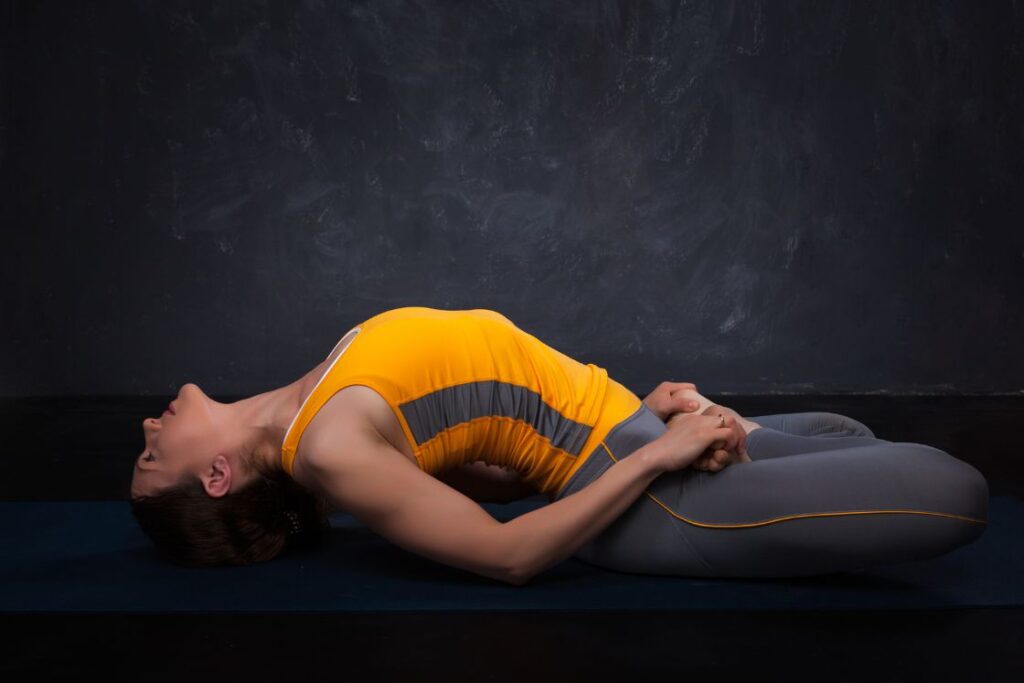 fish yoga pose for varicose veins