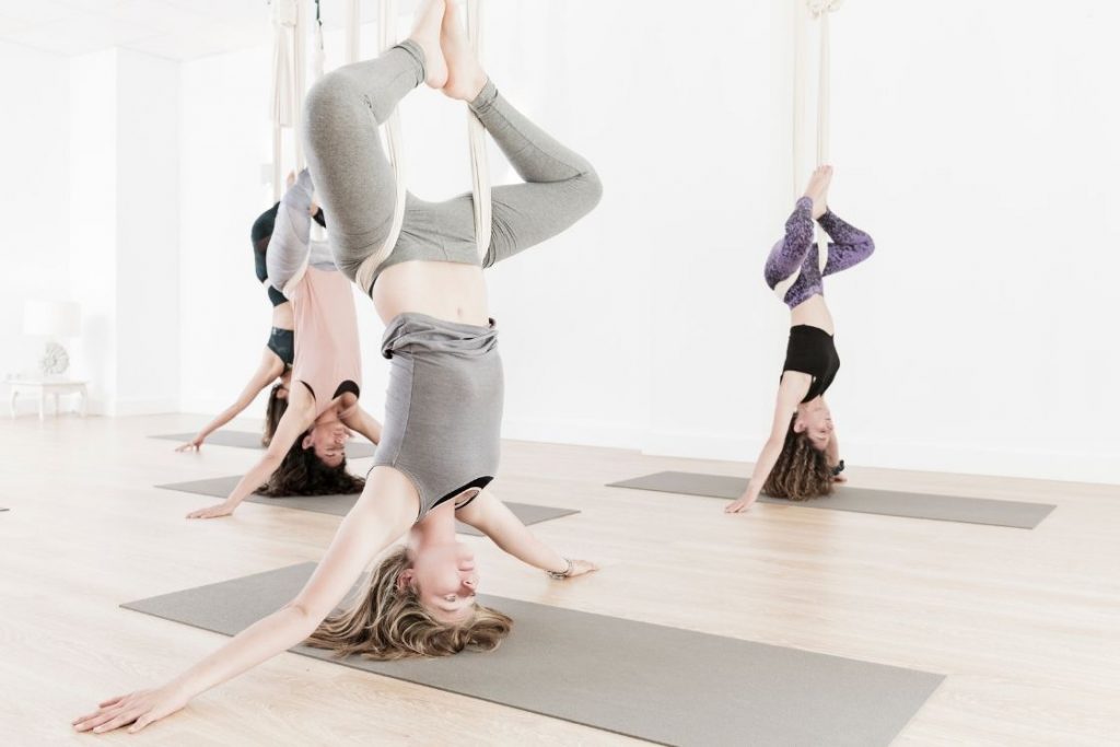 aerial yoga headstand