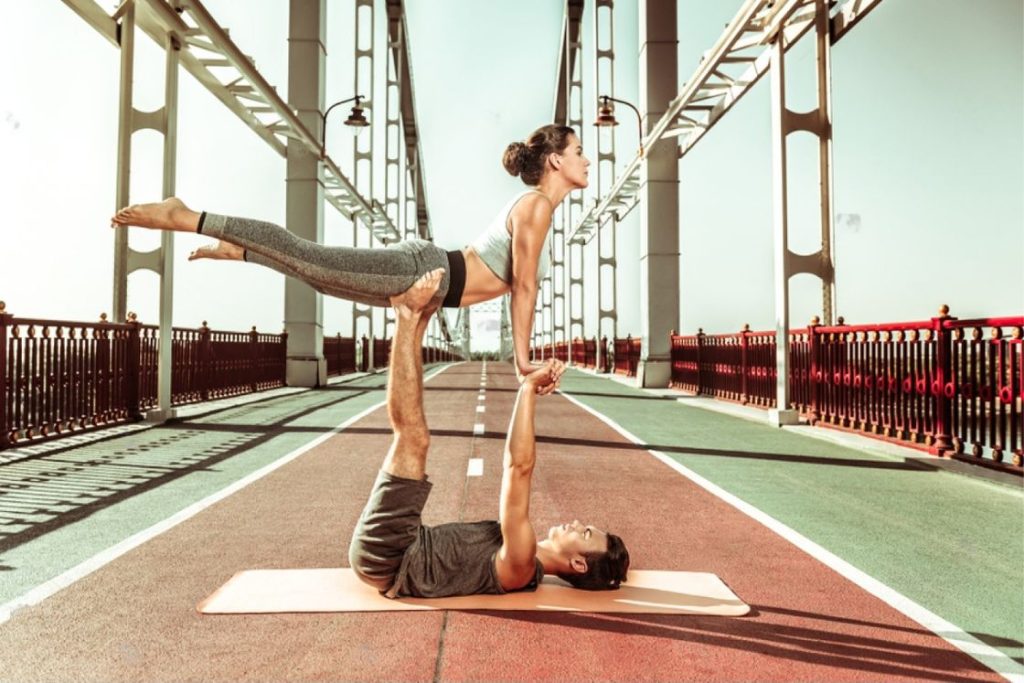 Front Plank Pose Acro Yoga