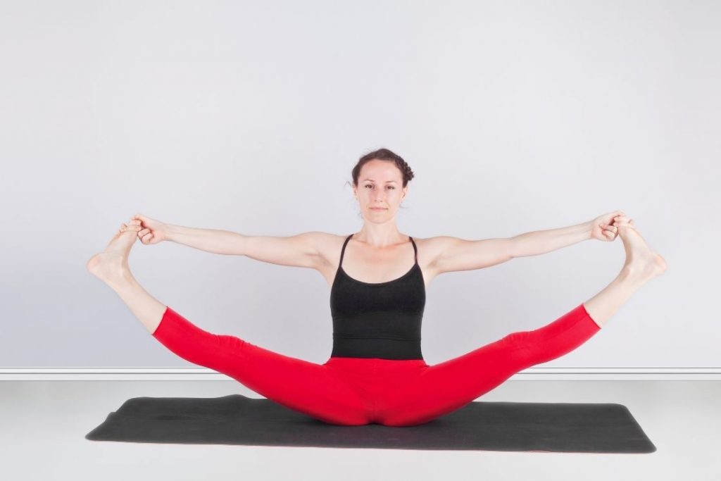 Woman doing wide angle seated forward bend pose upavistha konasana  exercise. Flat vector illustration isolated on white background 5477901  Vector Art at Vecteezy