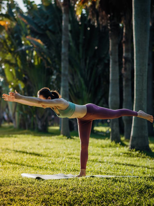 Girl Doing Yoga Posewarrior Pose Three Or Virabhadrasana Asana Stock  Illustration - Download Image Now - iStock
