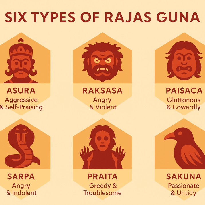 Six types of Rajas Guna