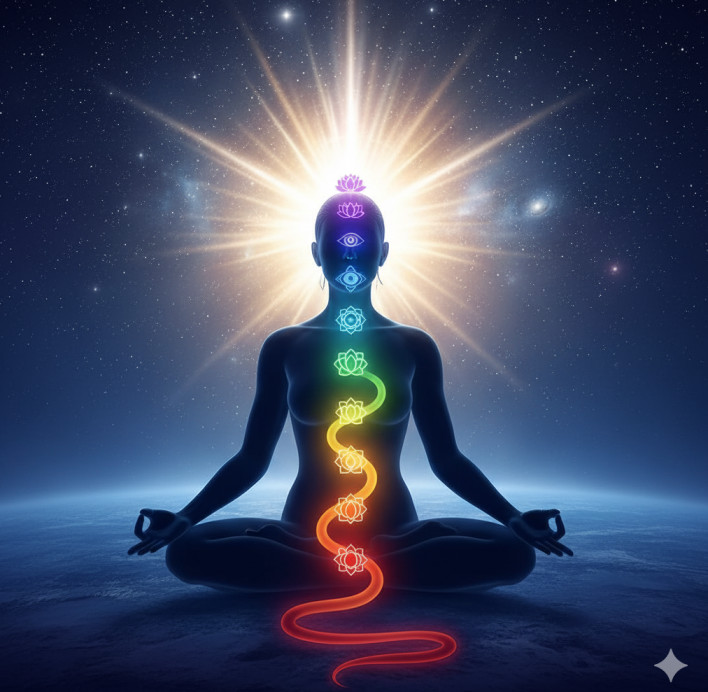 Symbol of the coiled serpent Kundalini