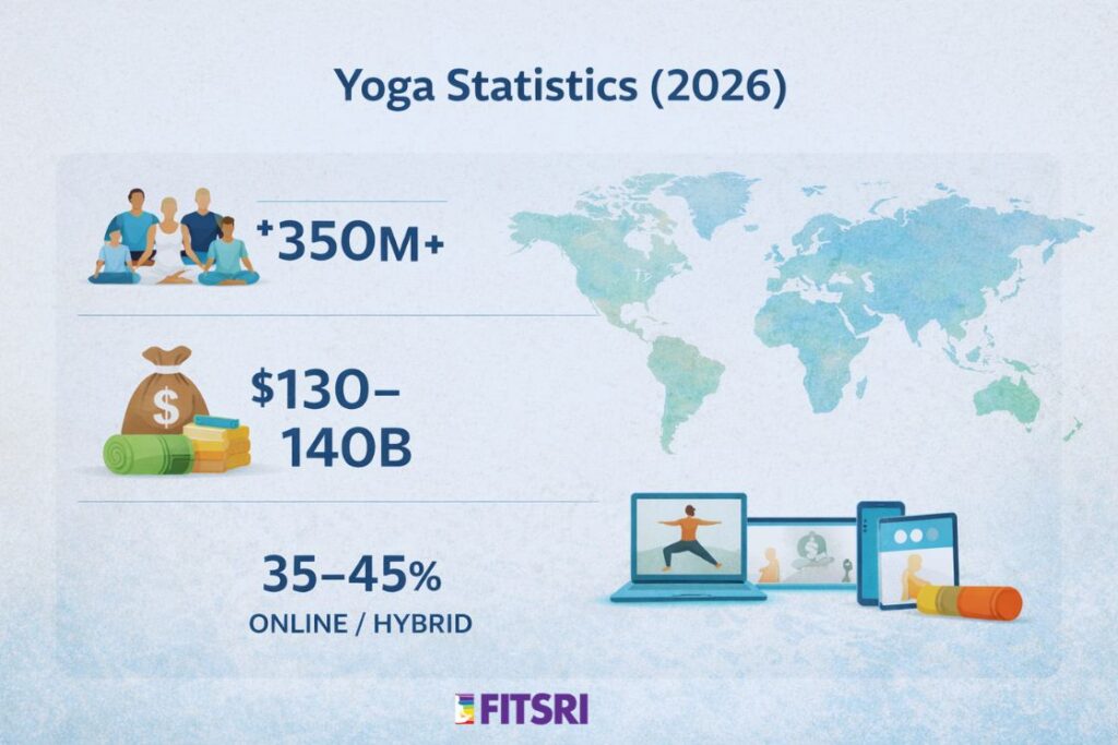 How many people practicing yoga