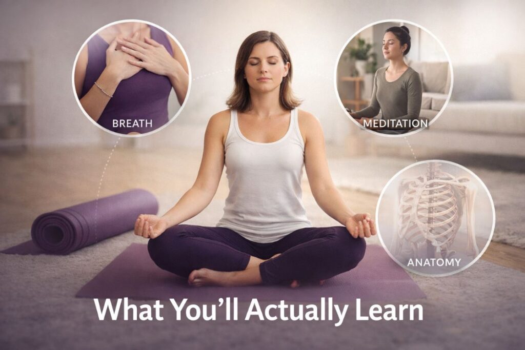 What You Learn in Online Yoga Teacher Training (Complete Curriculum)