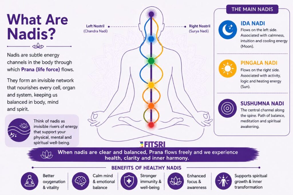 What are nadis (energy channel in the body)
